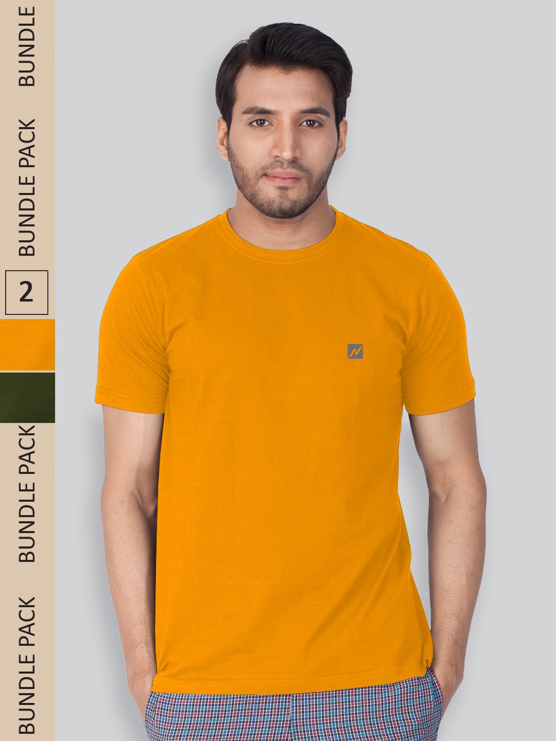 

LUX NITRO Pack Of 2 Round Neck Anti Odour T-Shirt, Orange