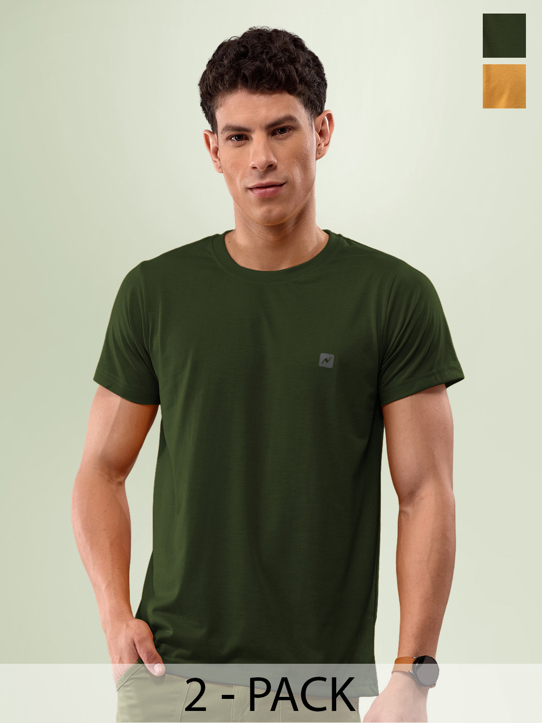 

LUX NITRO Pack Of 2 Round Neck Anti Odour T-Shirt, Orange