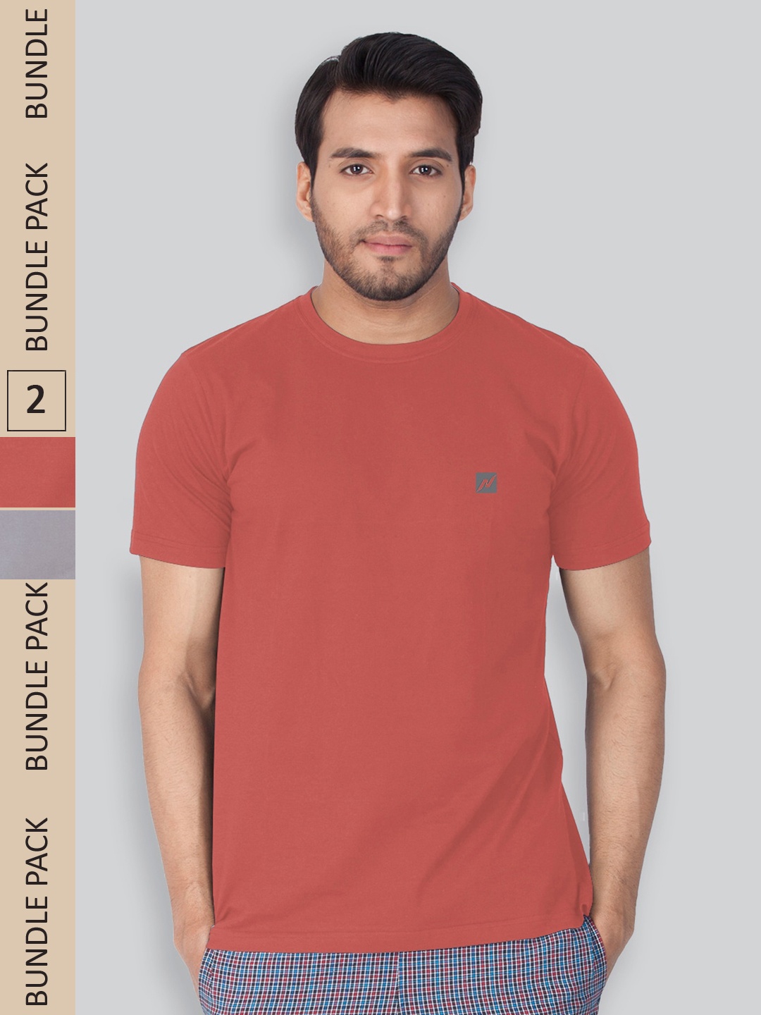 

LUX NITRO Pack Of 2 Round Neck Lounge T-shirts, Red