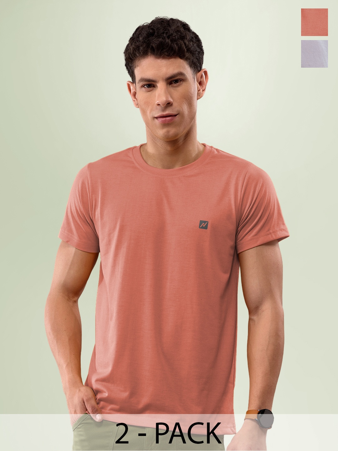

LUX NITRO Pack Of 2 Anti Odour Lounge T-shirt, Multi