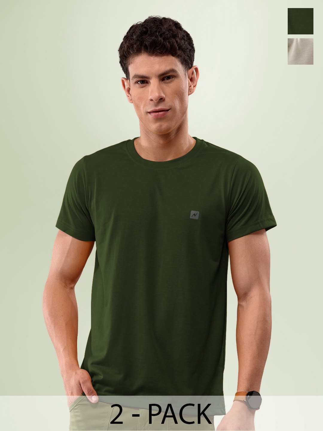 

LUX NITRO Men Multicoloured 2 Anti Odour Applique T-shirt, Multi