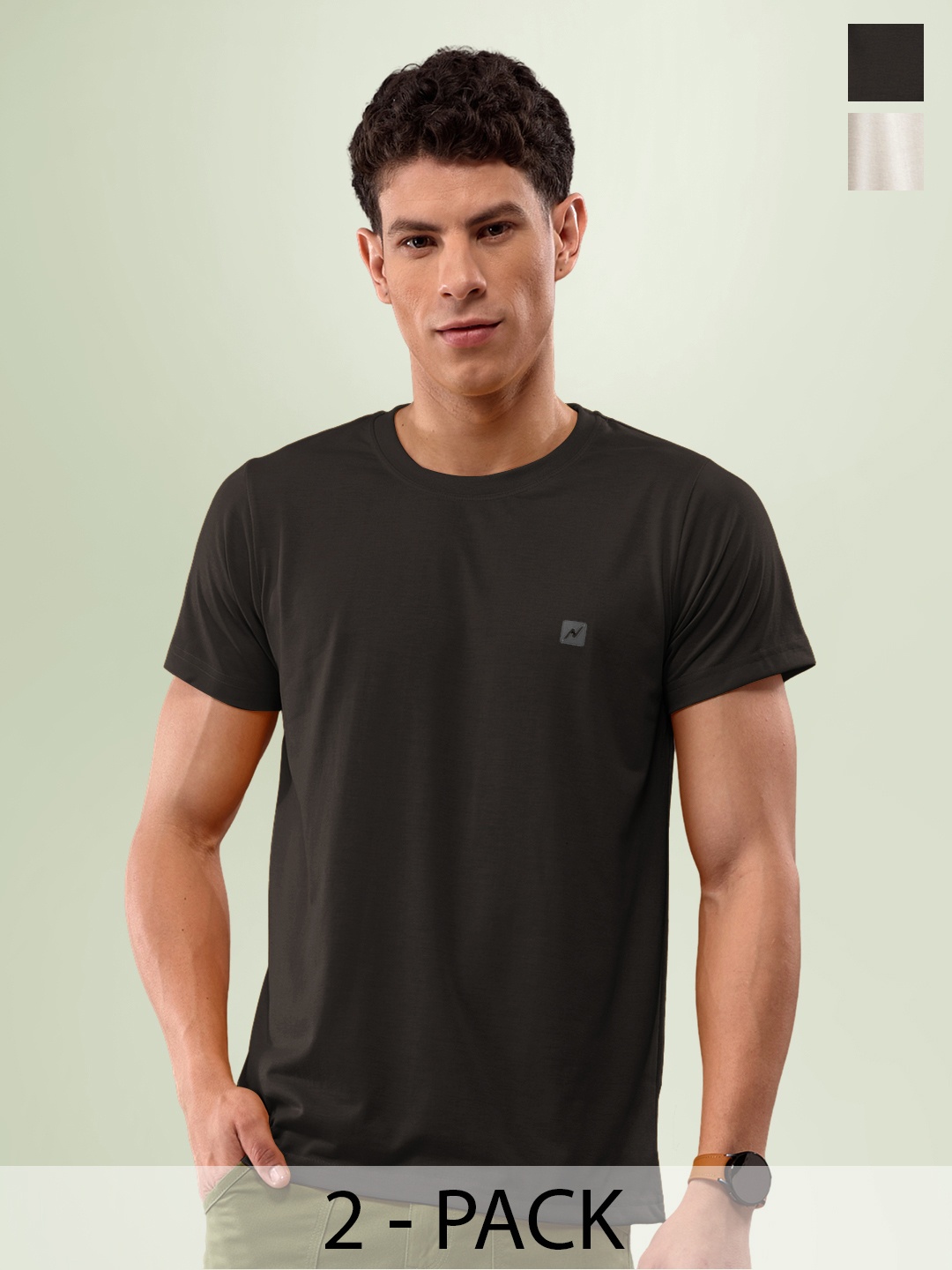 

LUX NITRO Pack Of 2 Anti Odour Lounge T-shirt, Multi