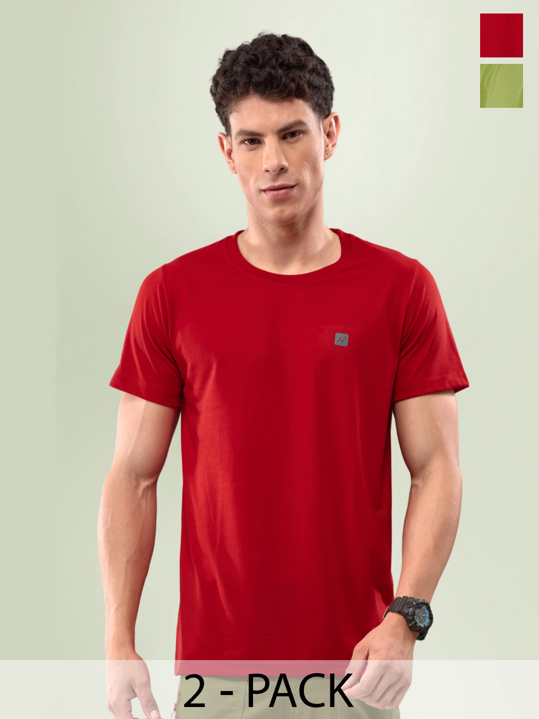 

LUX NITRO Pack Of 2 Anti Odour Lounge T-shirt, Multi
