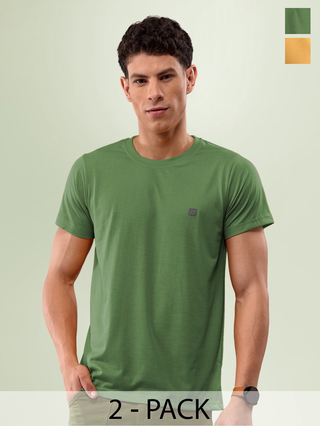 

LUX NITRO Pack Of 2 Anti Odour Lounge T-shirt, Multi