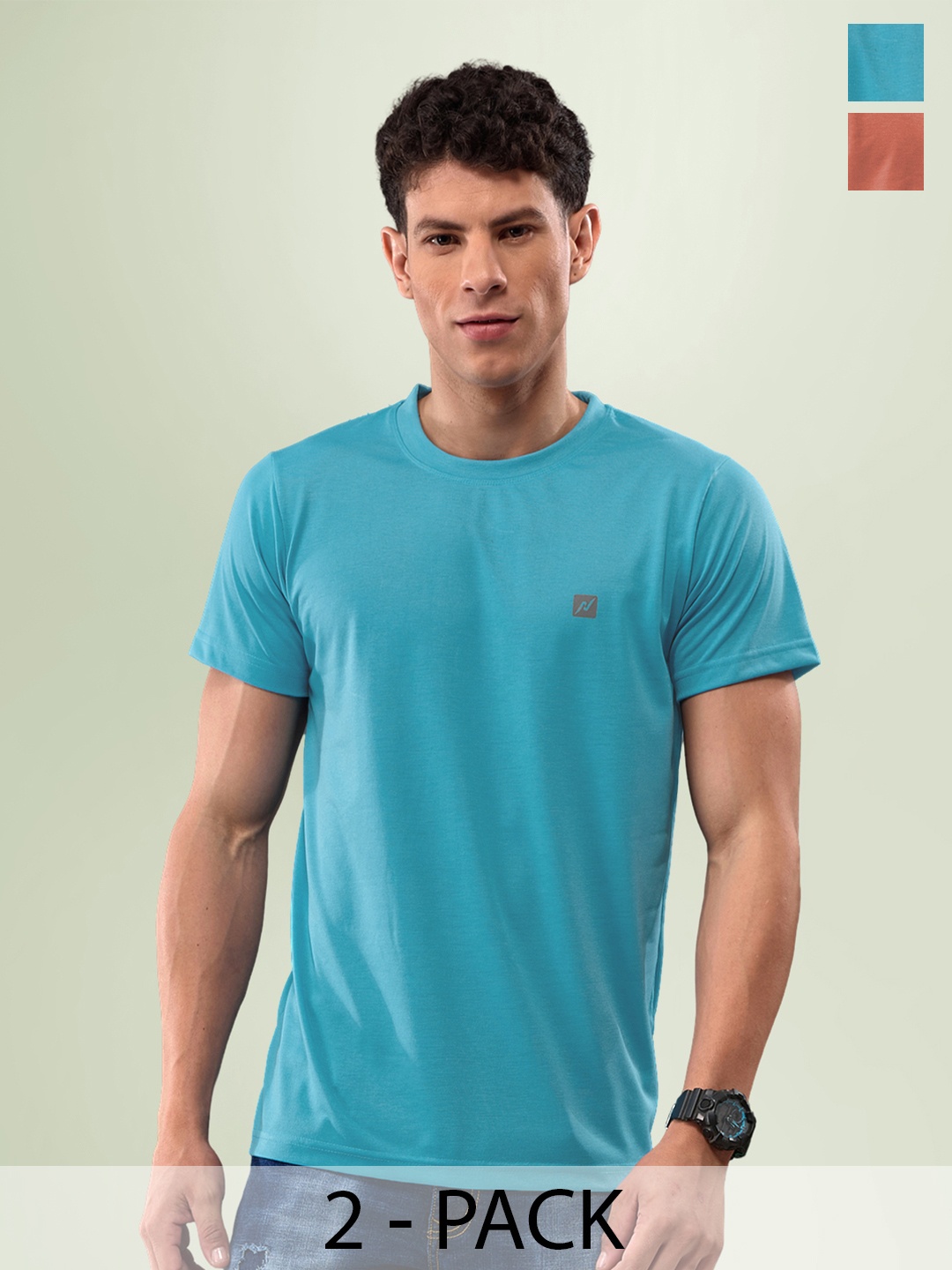 

LUX NITRO Men Multicoloured 2 Anti Odour T-shirt, Multi