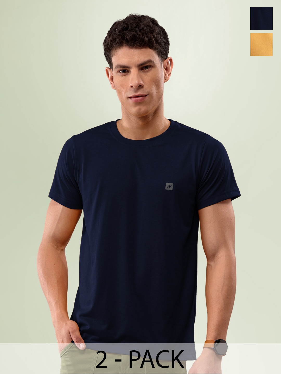 

LUX NITRO Pack Of 2 Anti Odour Lounge T-shirt, Multi