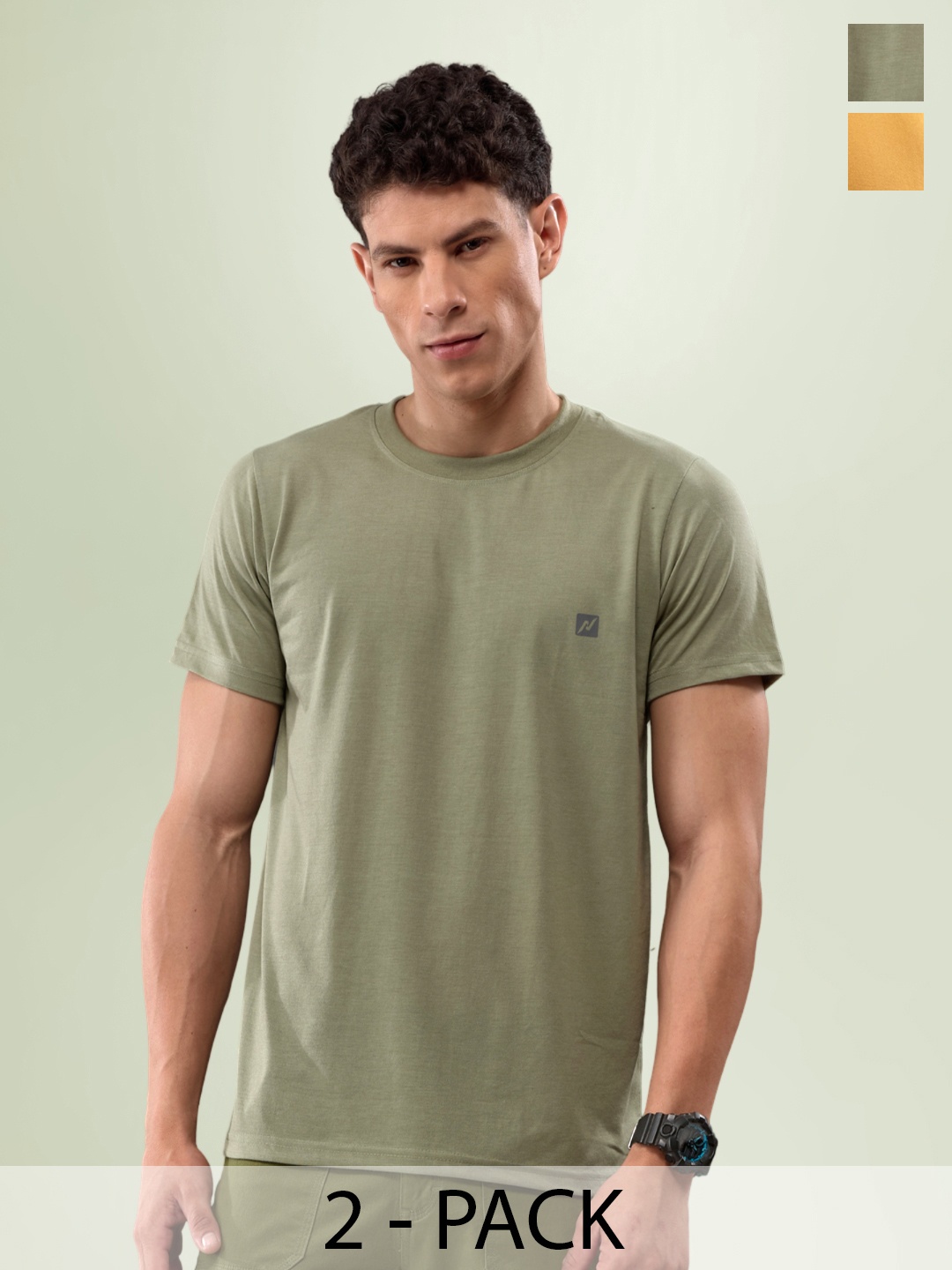 

LUX NITRO Pack Of 2 Anti Odour Lounge T-shirt, Multi