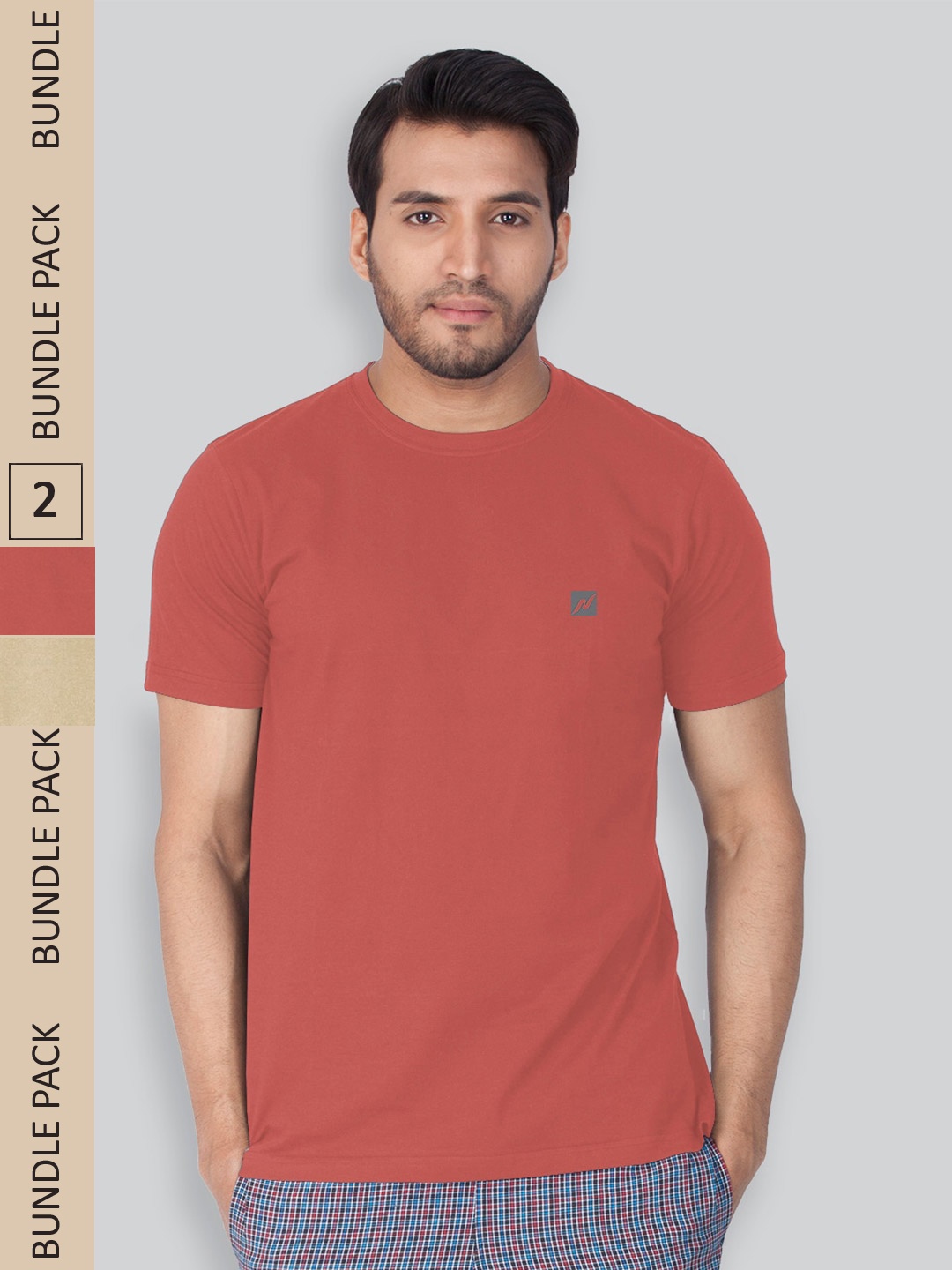 

LUX NITRO Pack Of 2 Anti Odour Lounge T-shirts, Coral