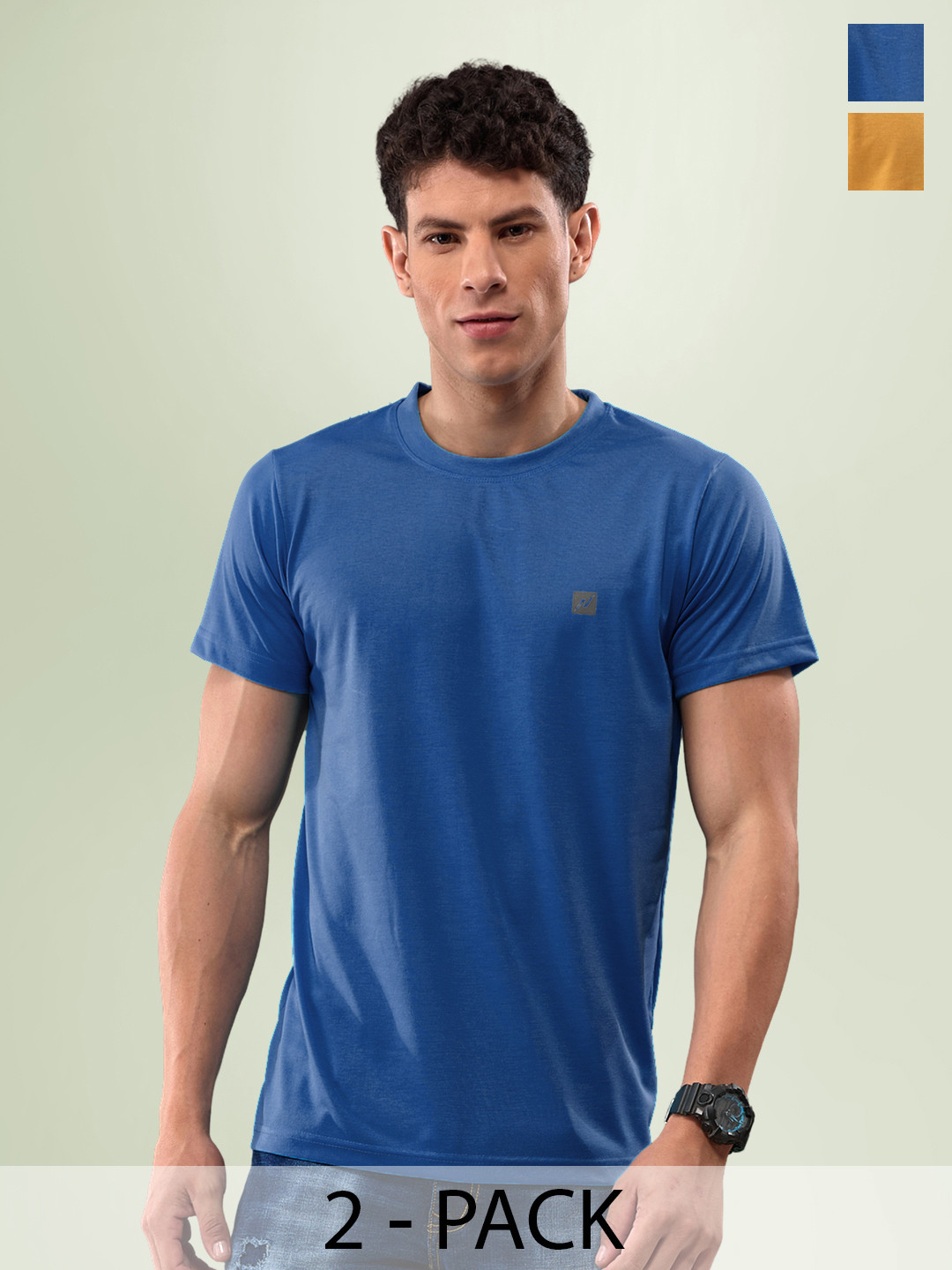 

LUX NITRO Pack Of 2 Round Neck Anti Odour T-Shirt, Orange