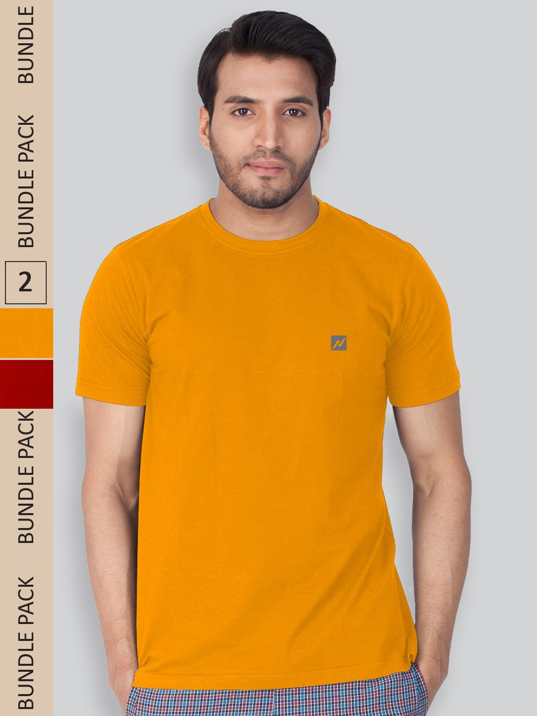 

LUX NITRO Pack Of 2 Round Neck Lounge T-shirts, Orange