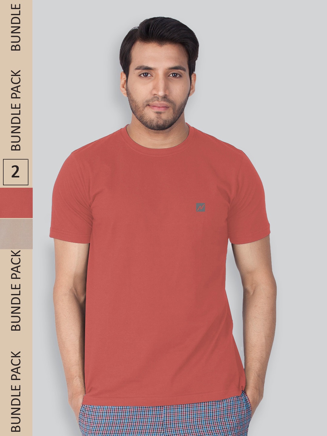 

LUX NITRO Pack Of 2 Round Neck T-shirts, Red