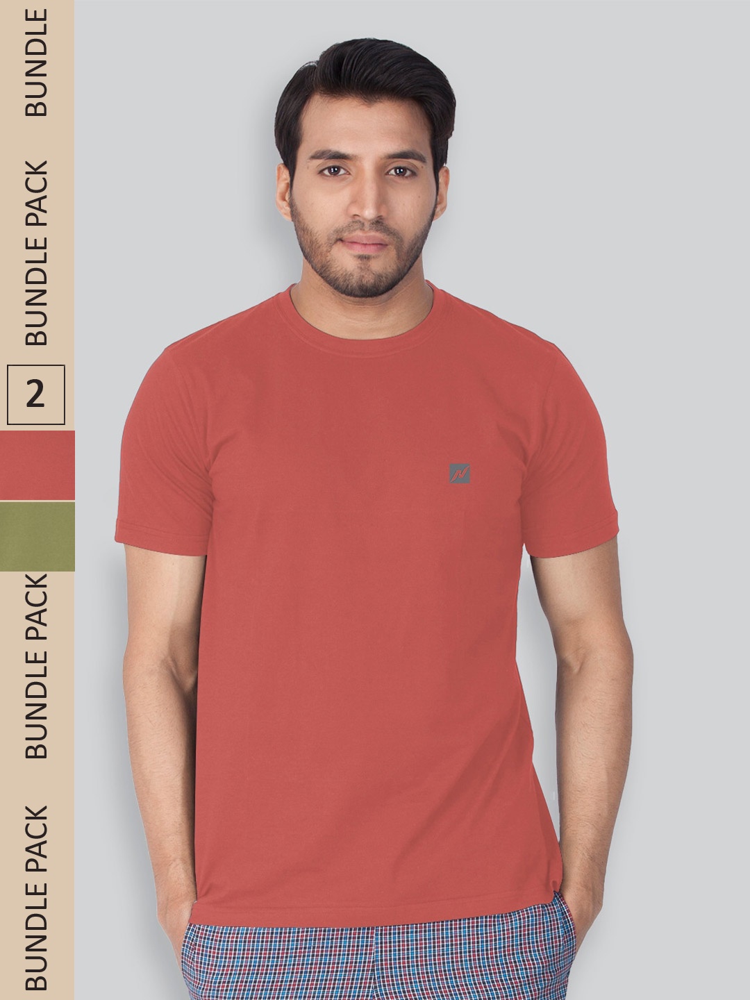 

LUX NITRO Pack Of 2 Round Neck Lounge T-shirts, Red
