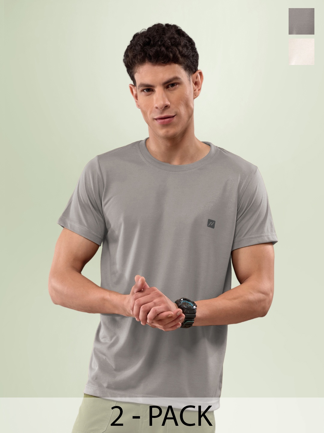 

LUX NITRO Pack Of 2 Anti Odour Lounge T-shirt, Multi
