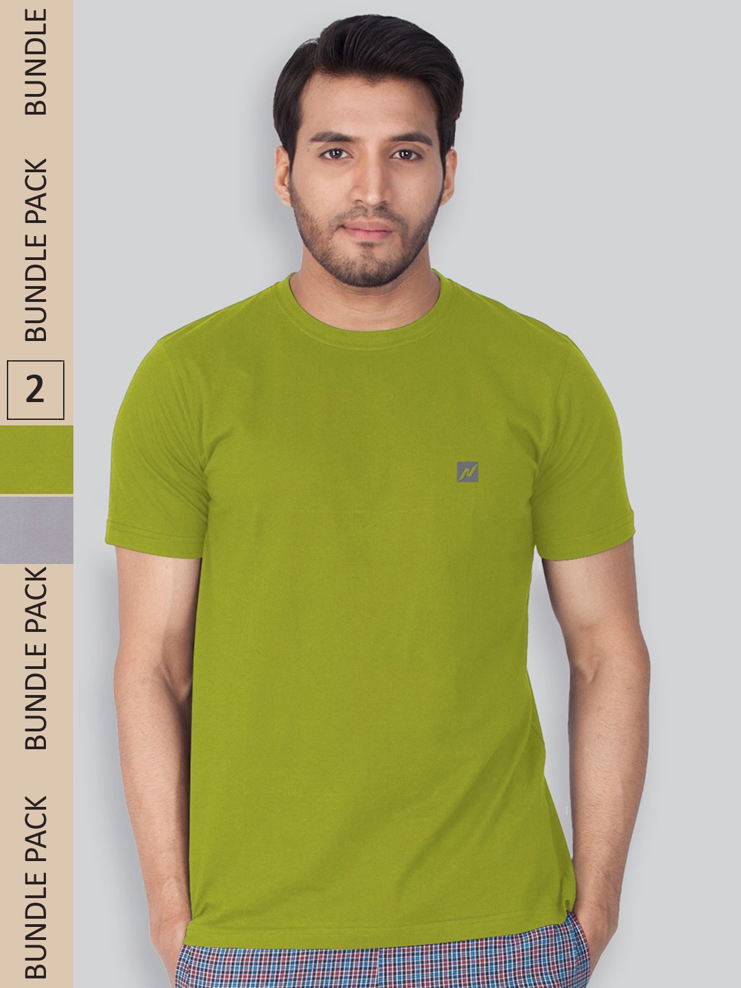 

LUX NITRO Pack Of 2 Round Neck Lounge T-shirt, Green