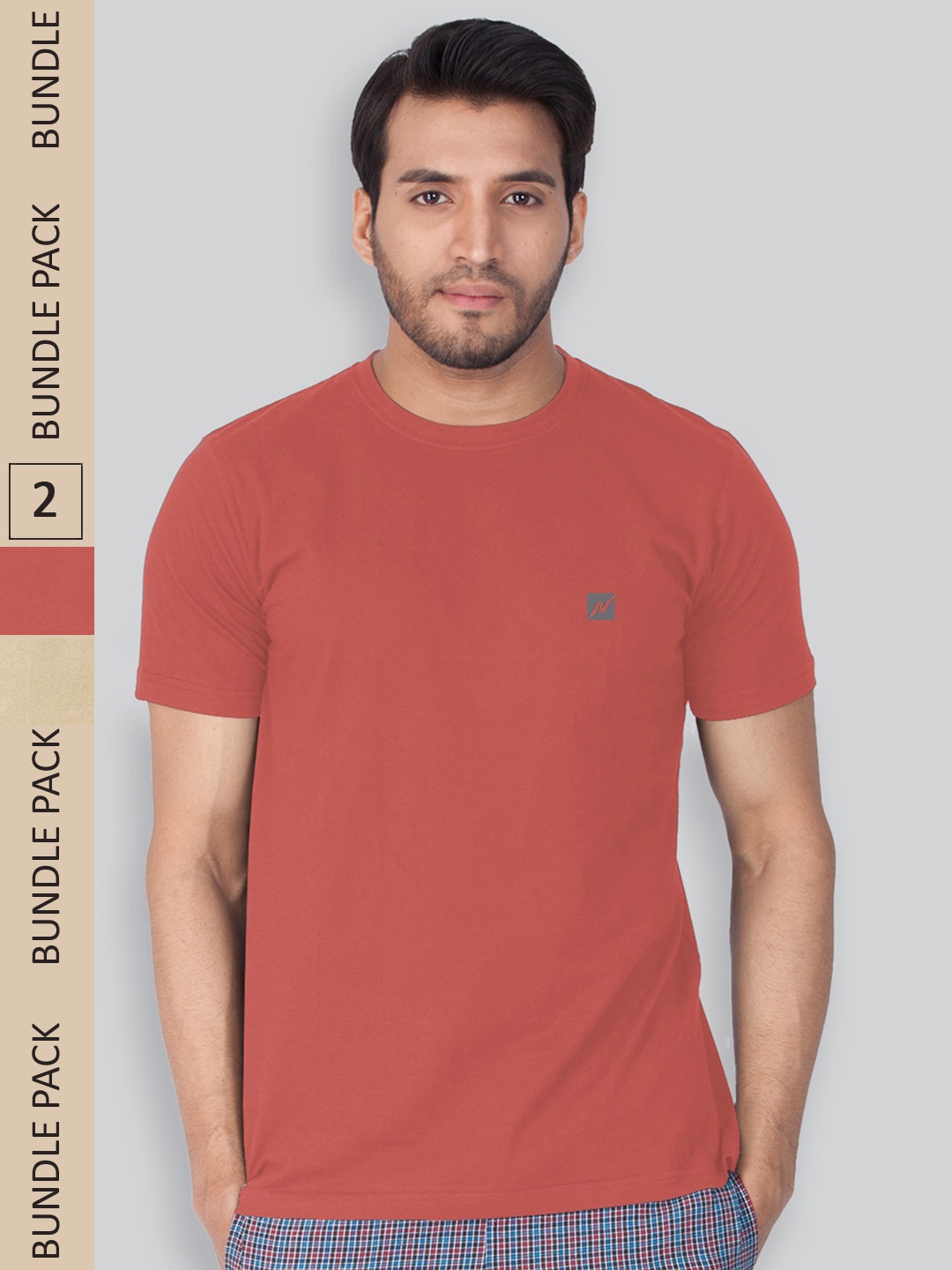 

LUX NITRO Pack Of 2 Round Neck Lounge T-shirt, Red