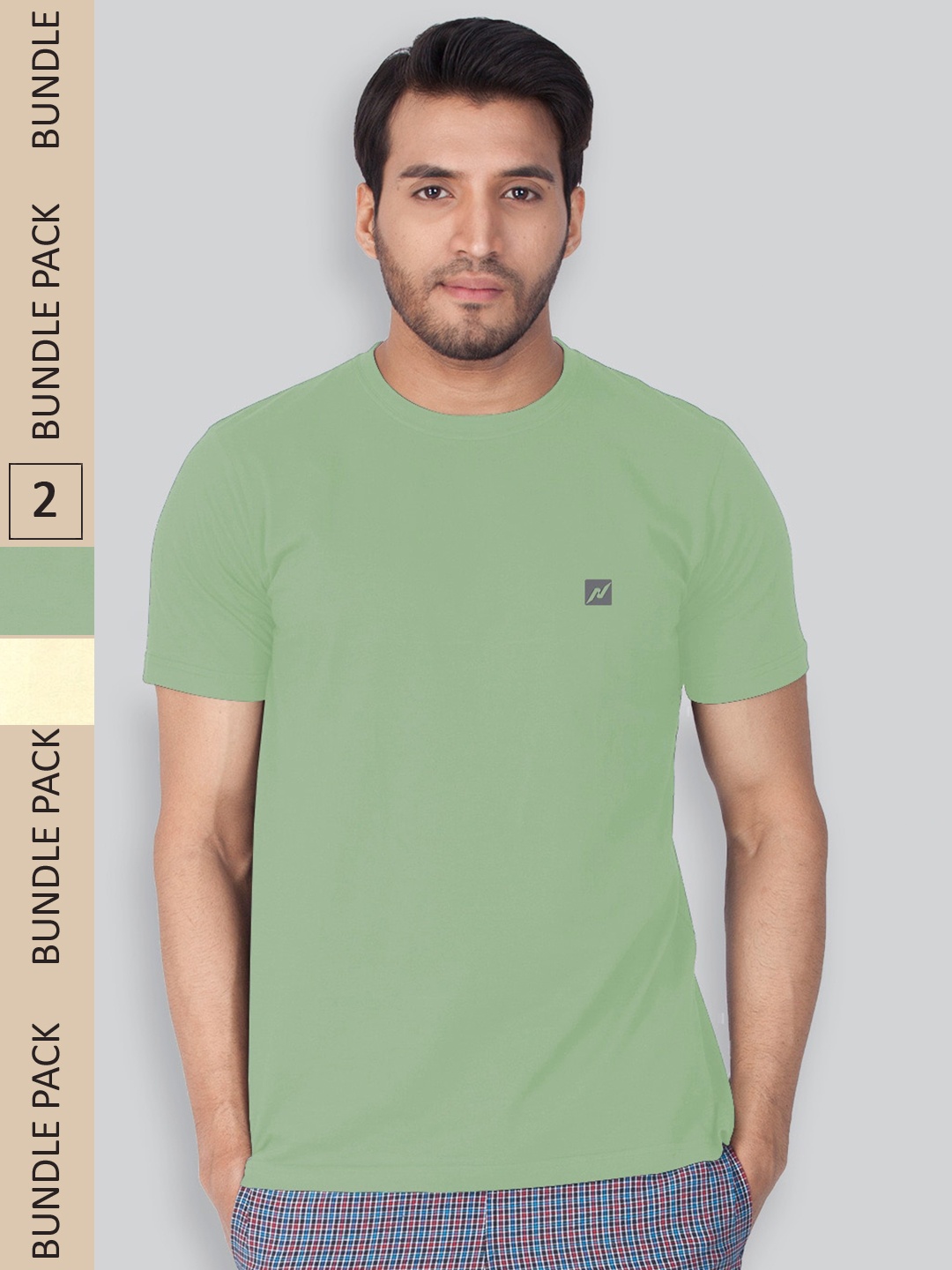

LUX NITRO Pack Of 2 Round Neck T-shirts, Green