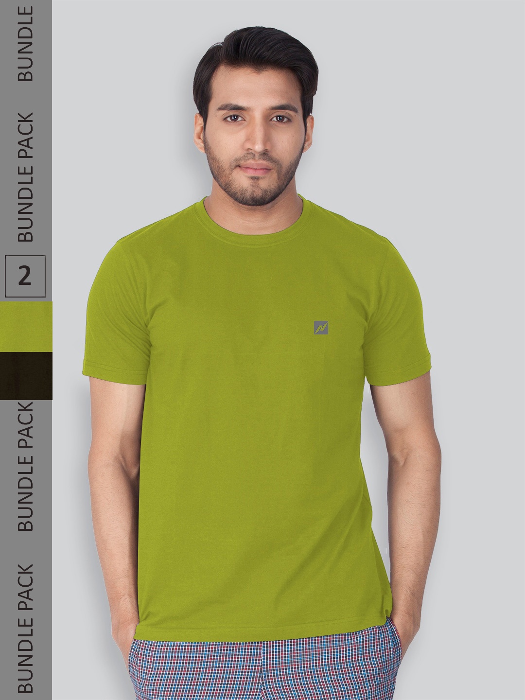 

LUX NITRO Pack Of 2 Round Neck T-shirts, Green