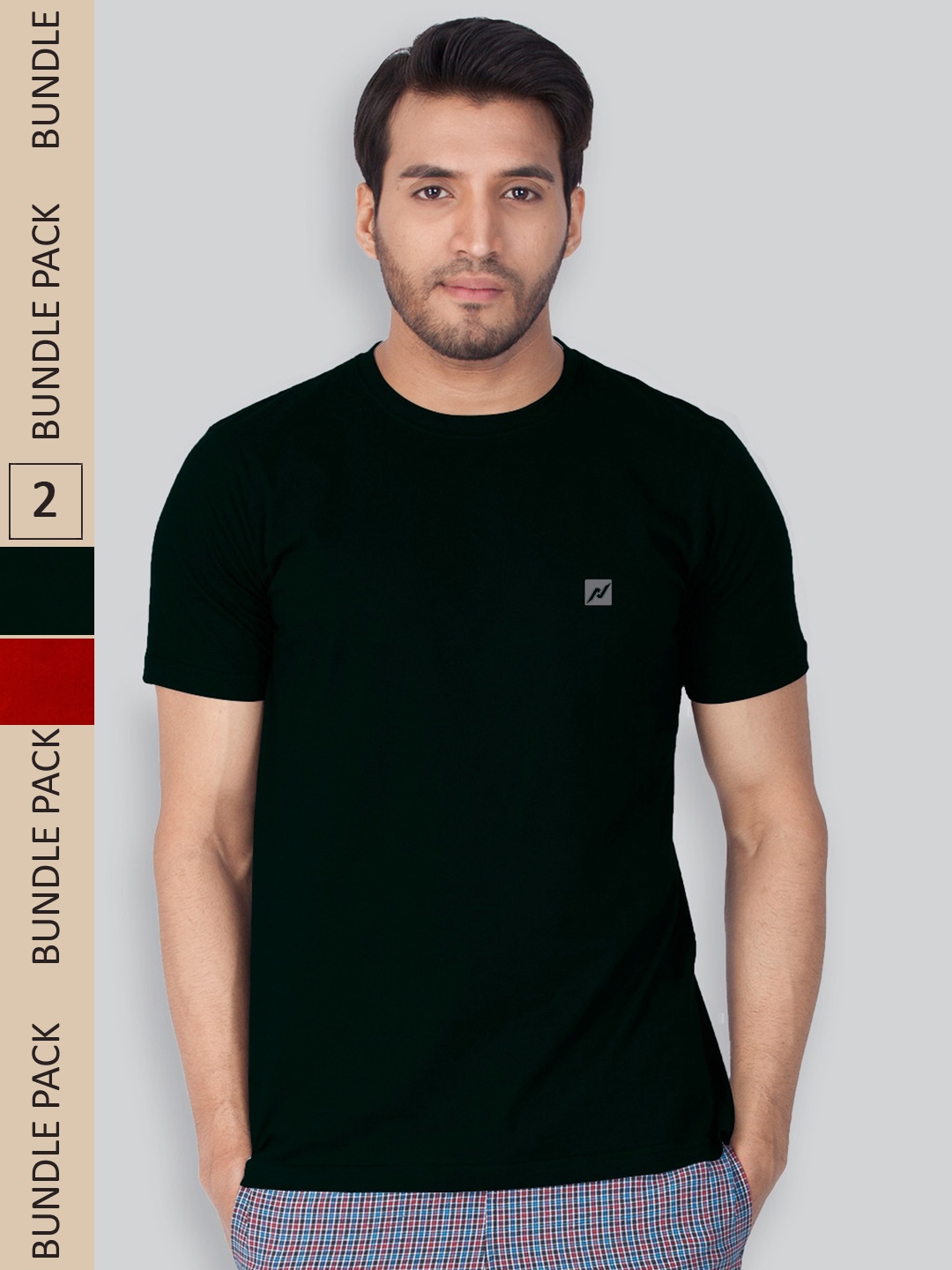 

LUX NITRO Pack Of 2 Round Neck T-shirts, Black