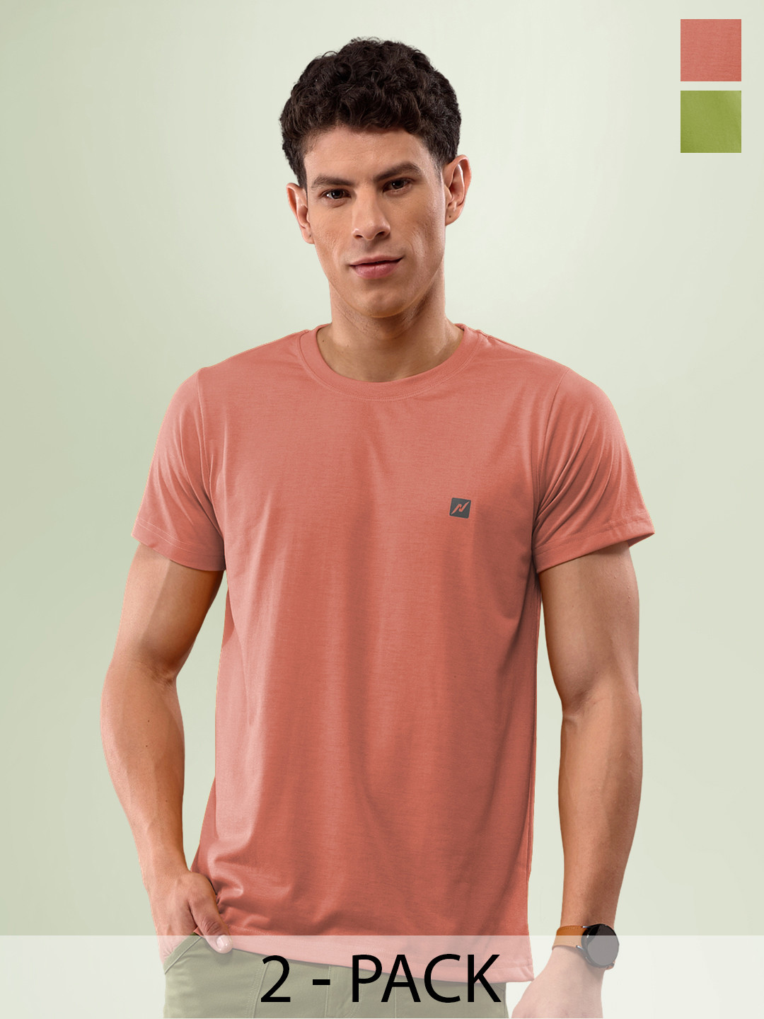 

LUX NITRO Pack Of 2 Round Neck Lounge T-shirts, Red