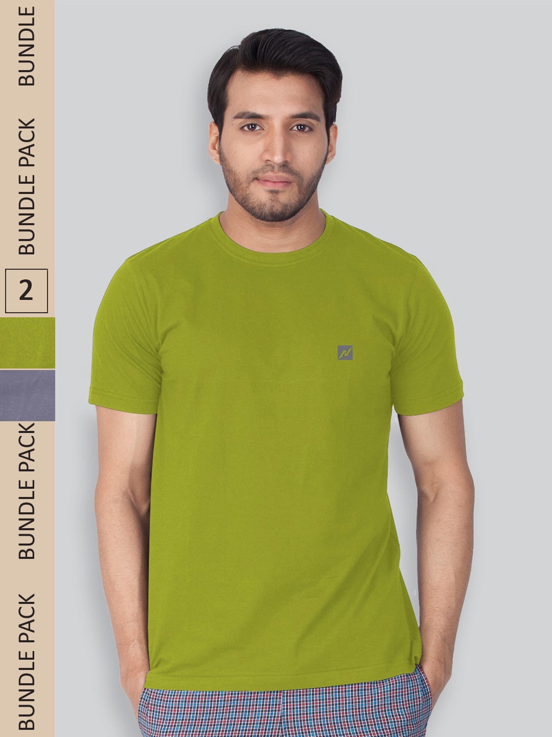 

LUX NITRO Pack Of 2 Round Neck Lounge T-shirts, Green