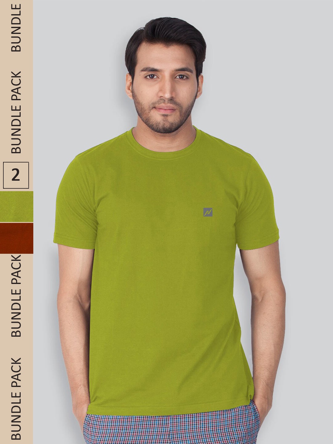 

LUX NITRO Pack Of 2 Round Neck T-shirts, Green