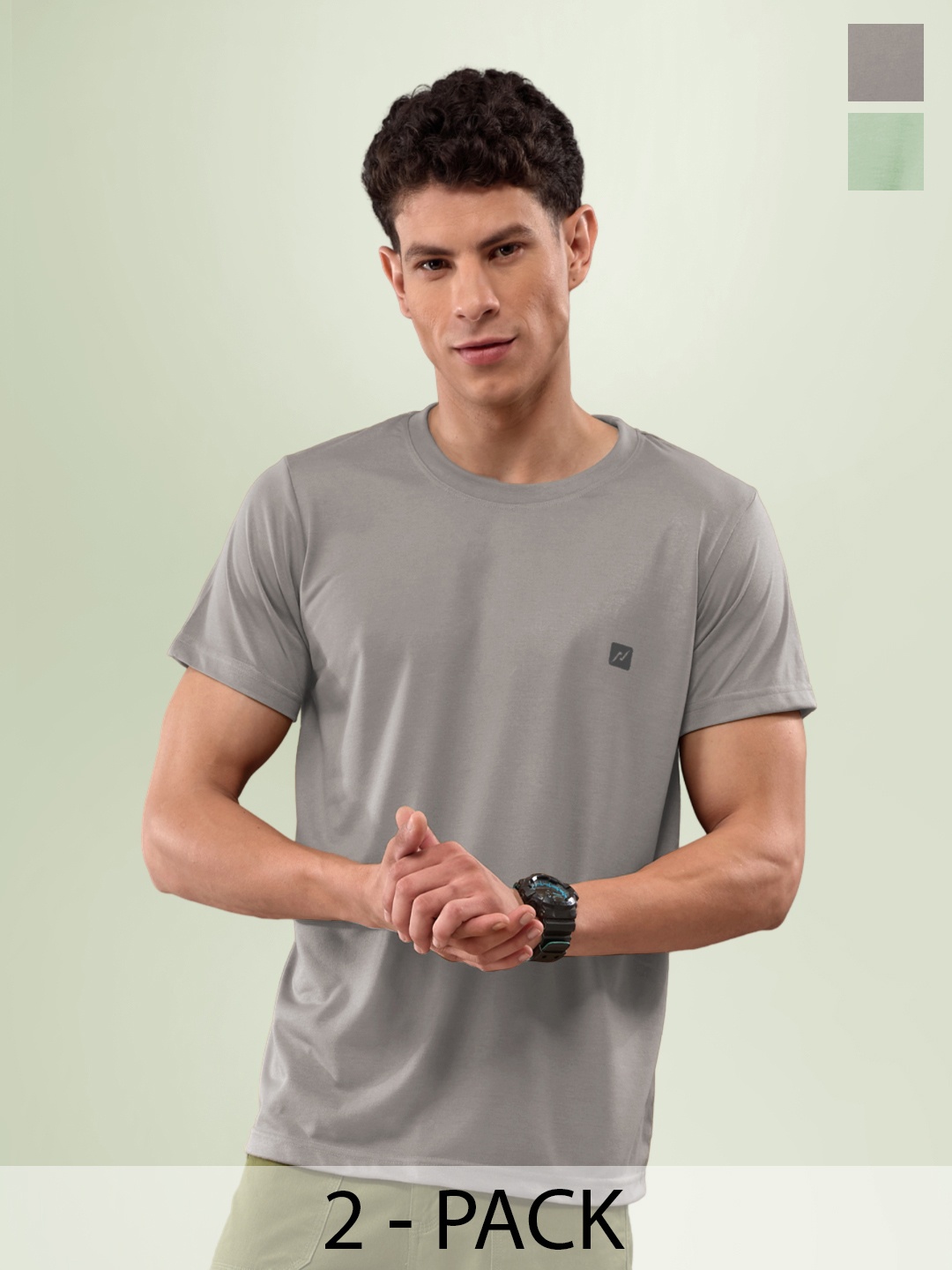 

LUX NITRO Pack Of 2 Anti Odour Lounge T-shirt, Multi