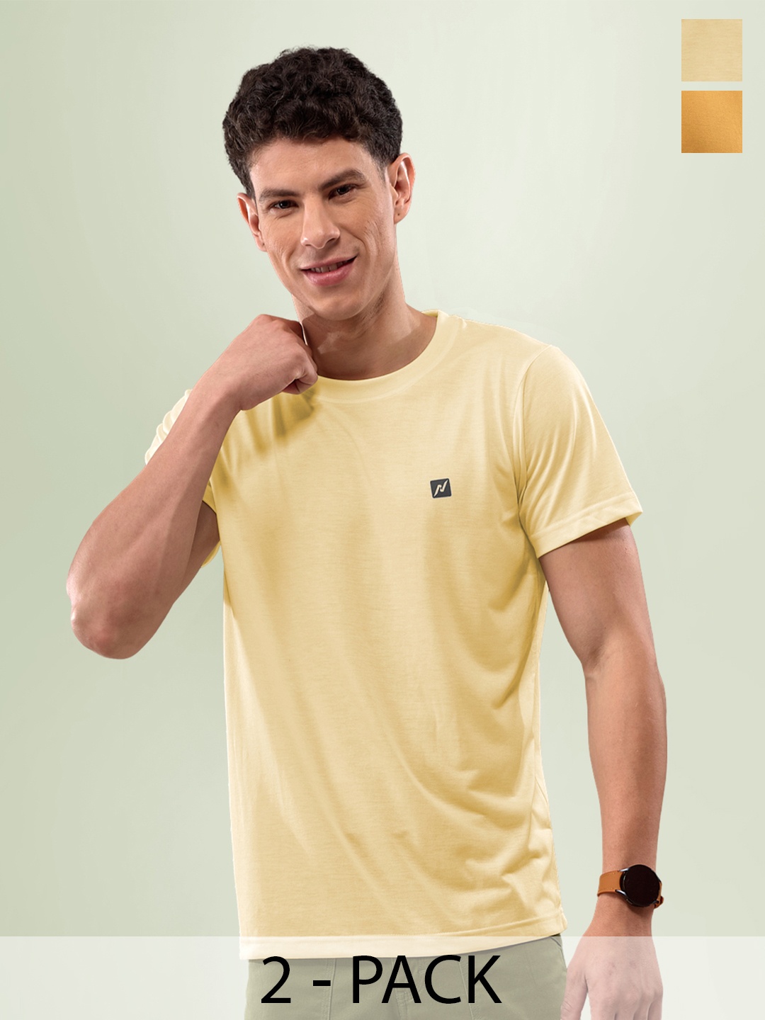 

LUX NITRO Pack Of 2 Round Neck Lounge T-shirt, Orange