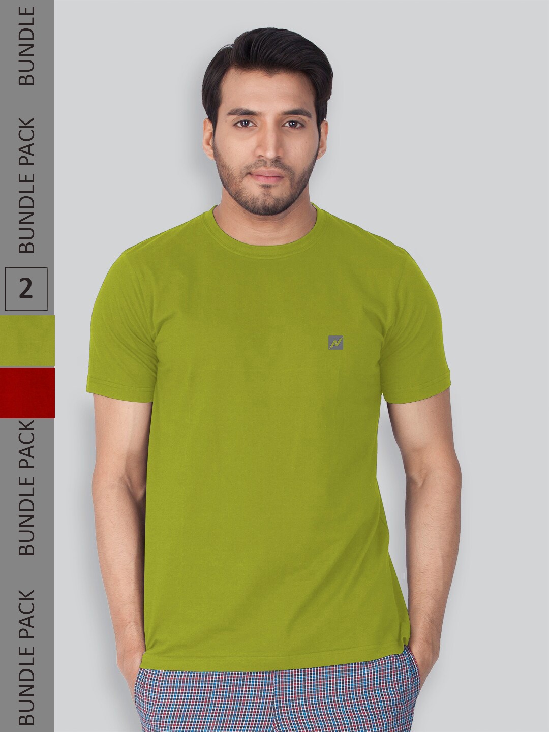 

LUX NITRO Pack Of 2 Round Neck Lounge T-shirts, Green