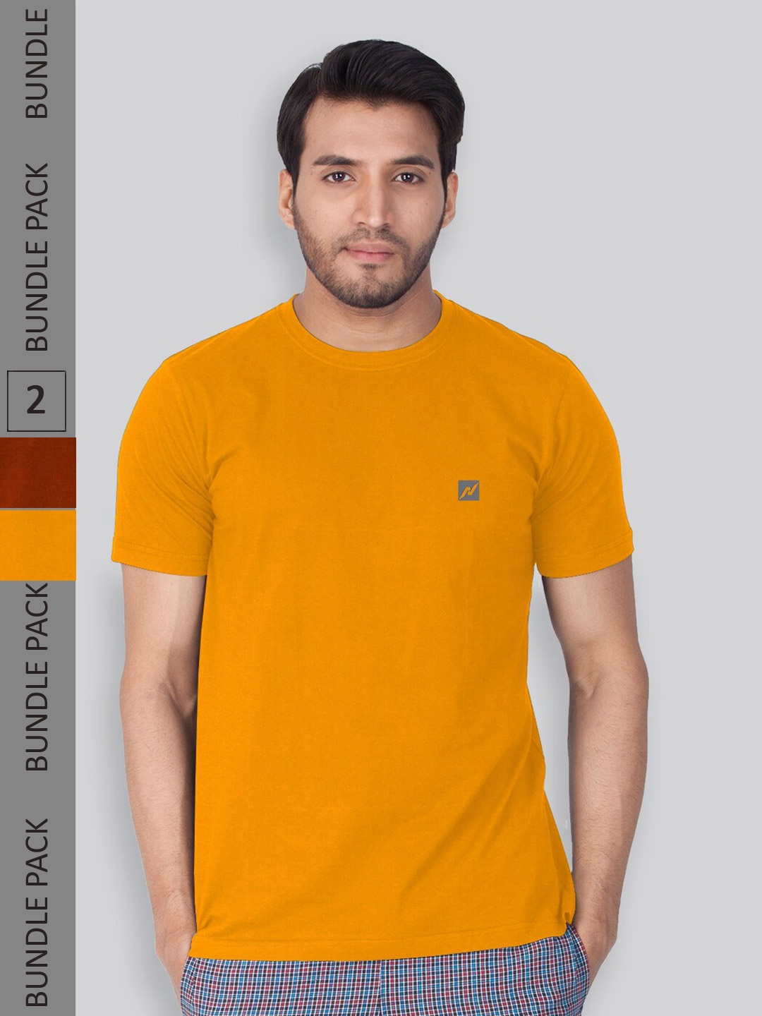 

LUX NITRO Pack Of 2 Round Neck T-shirts, Orange