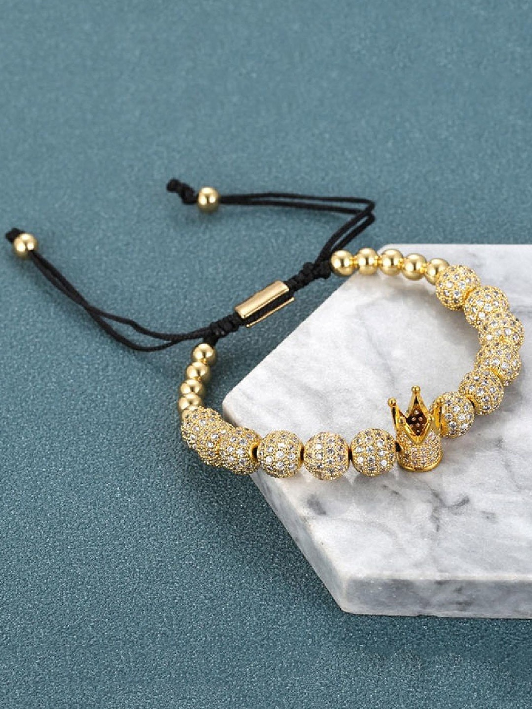 

ZIVOM Women Gold-Plated Cubic Zirconia Charm Bracelet