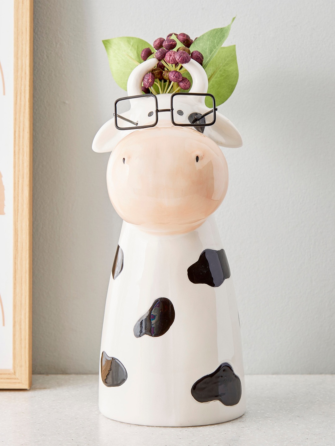 

Home Centre Gloria Ceramic Cow Planter, White