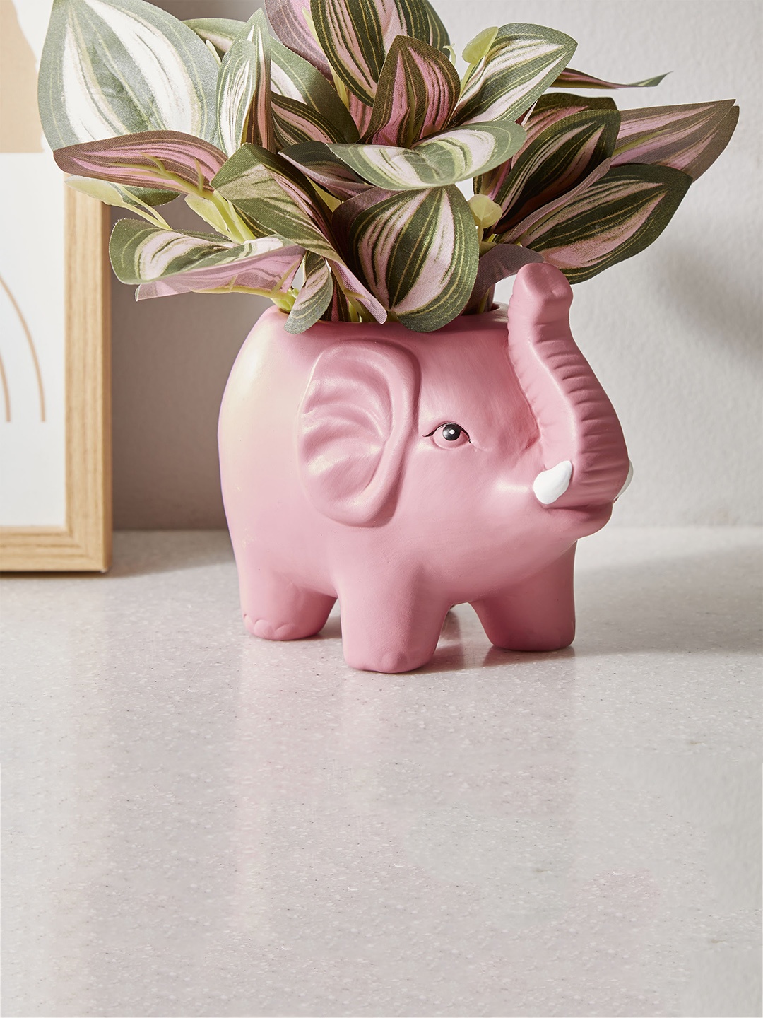 Home Centre Corsica Pink Ceramic Elephant Planter