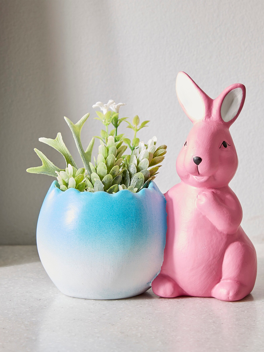

Home Centre Corsica Pink & Blue Ceramic Bunny With Planter