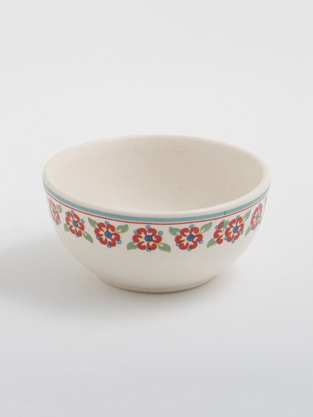 

Home Centre Mohar White & Red Stoneware Printed Bowl 250 ml