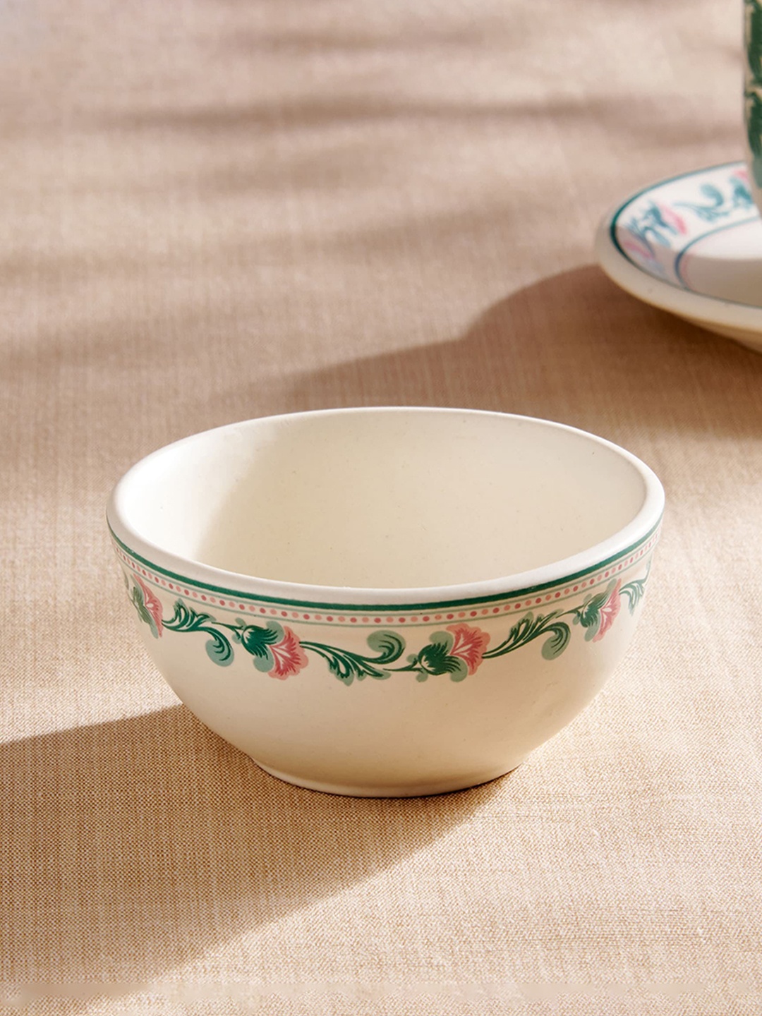 

Home Centre Mohar White Stoneware Printed Serving Bowl 250ml