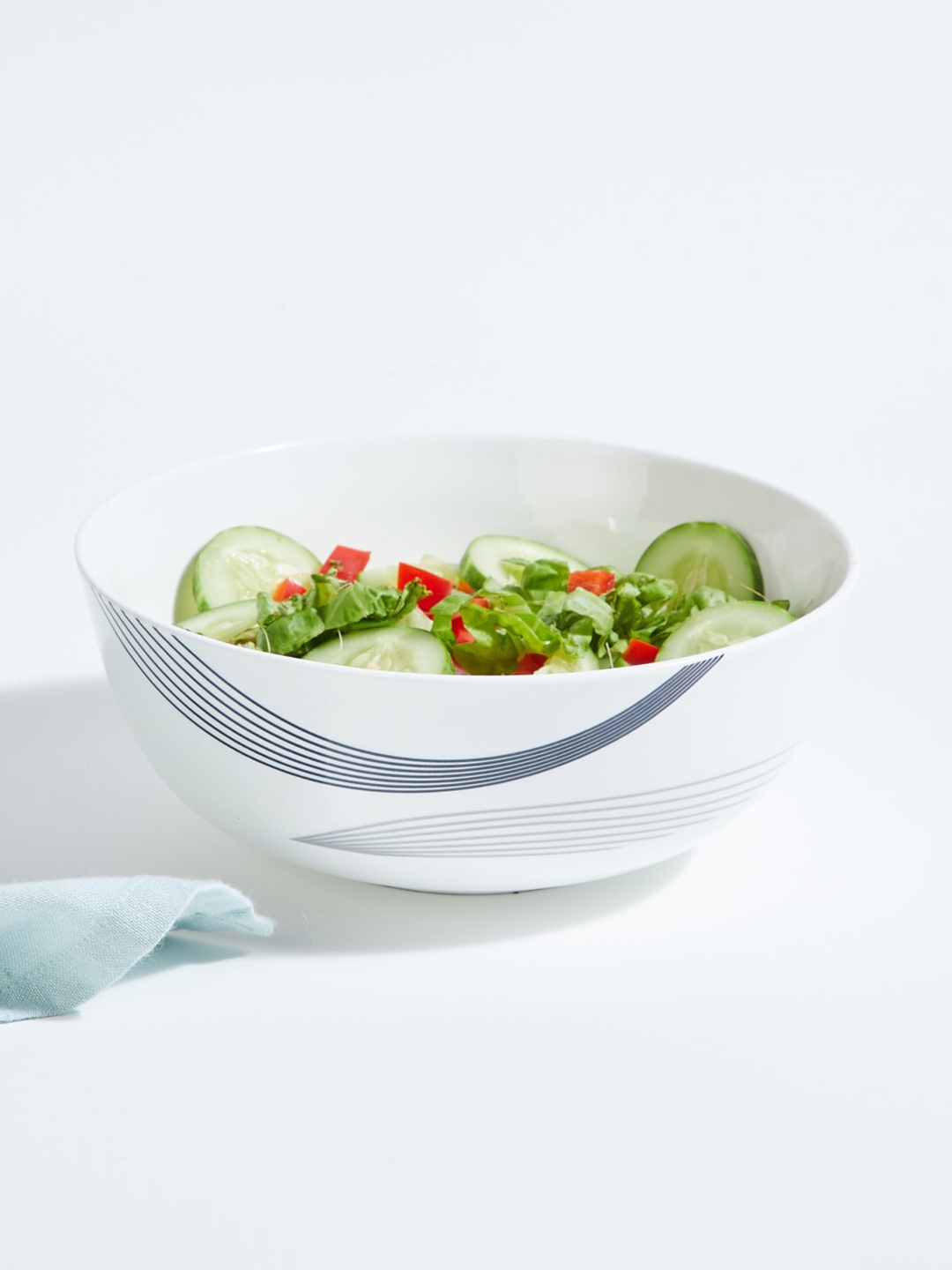 

Home Centre Lucas White Printed Serving Bowl 1.2L