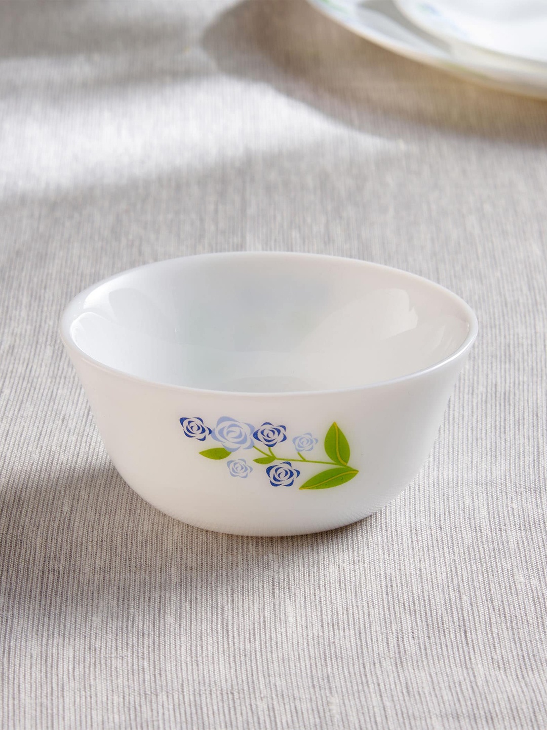 

Home Centre Robin Opalware White Printed Glass Veg Bowl-165 ML