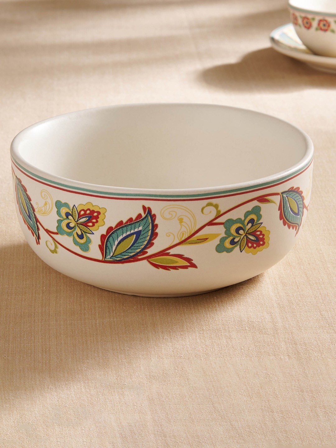

Home Centre Mohar White Printed Stoneware Serving Bowl 1.5 L