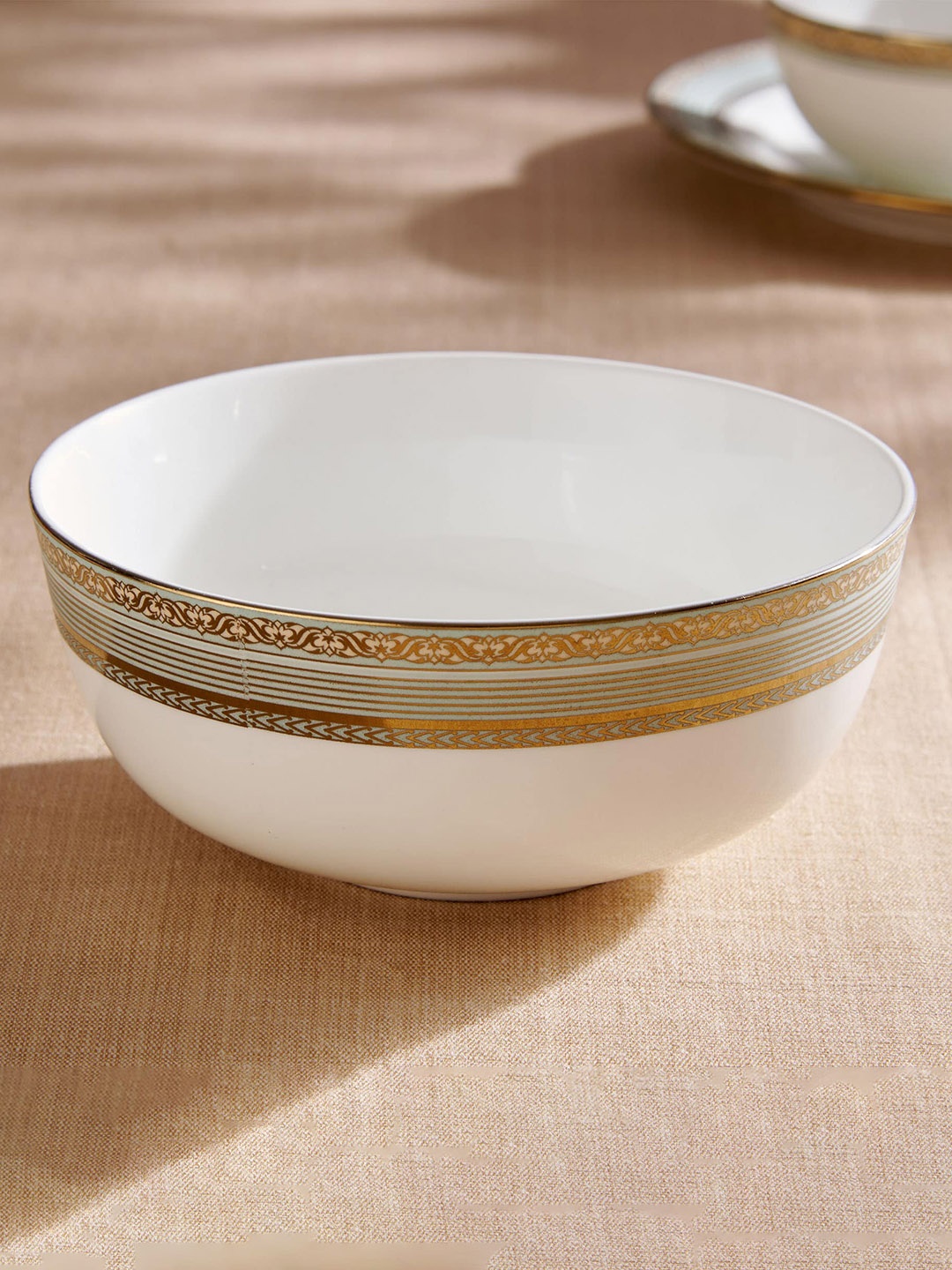 

Home Centre Midas White & Blue Printed Bone China Cereal Bowl 600 ML