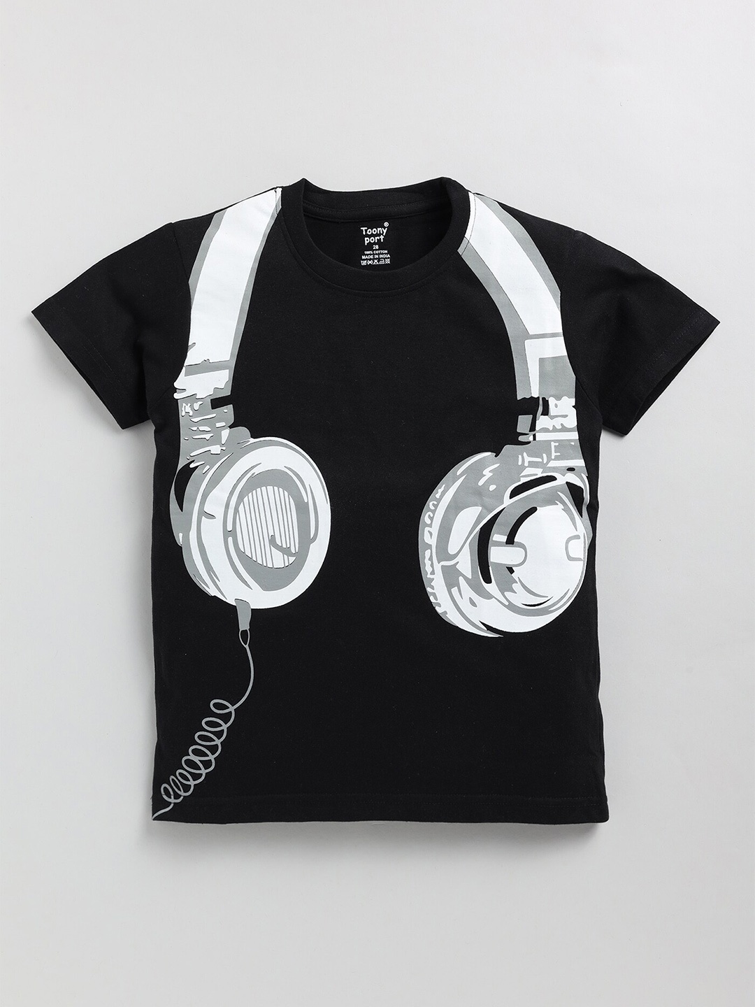 

Toonyport Boys Graphic Printed Cotton T-shirt, Black