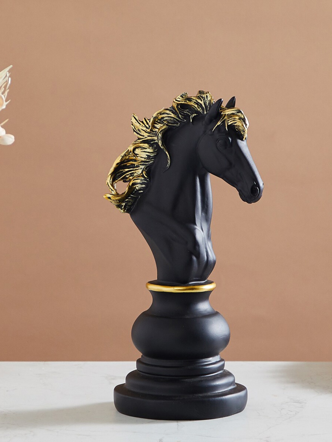 

Home Centre Black Chess Horse Table Accent Showpieces