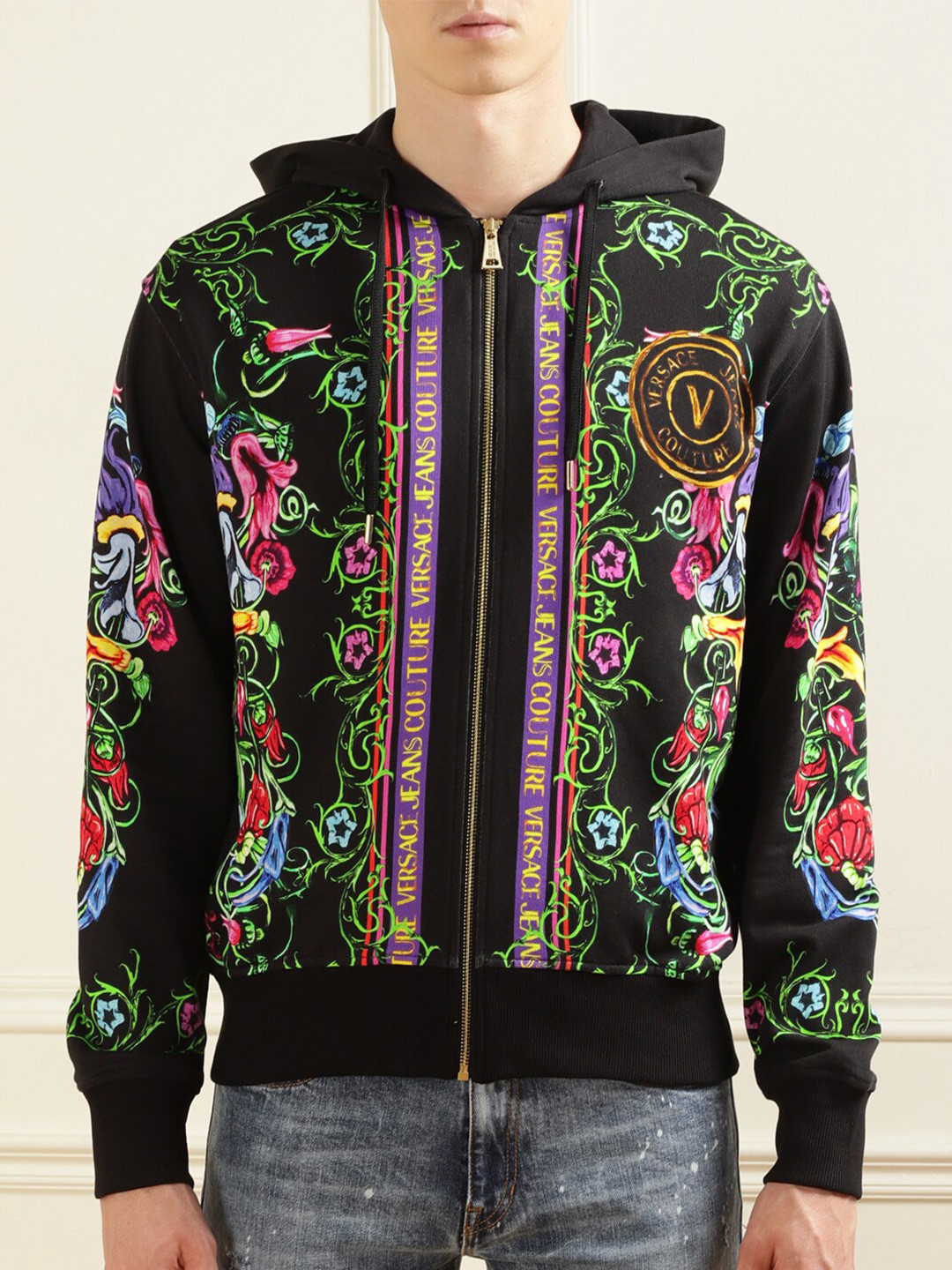 

Versace Jeans Couture Floral Printed Sweatshirt, Black