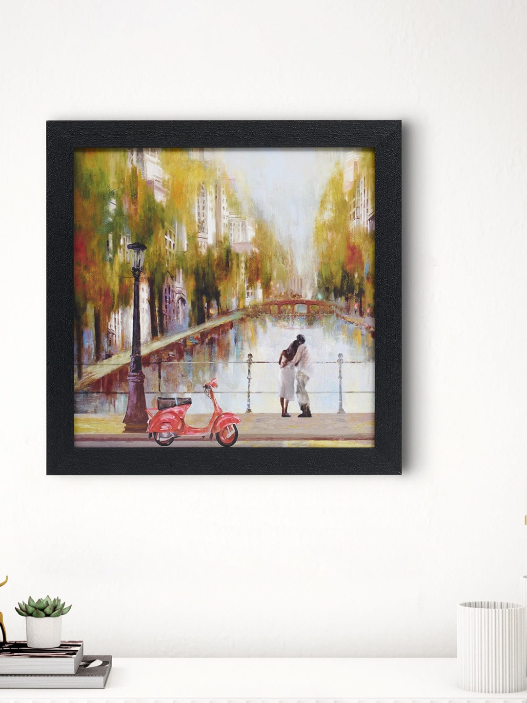

Home Centre Pacific Aura Green & White City Of Love Wooden Picture Wall Art