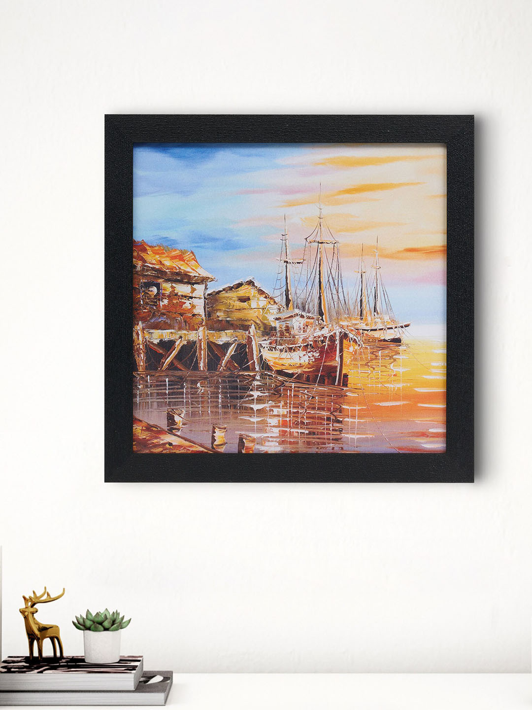

Home Centre Pacific Aura Blue & Brown Boat Yard Wooden Picture Wall Art