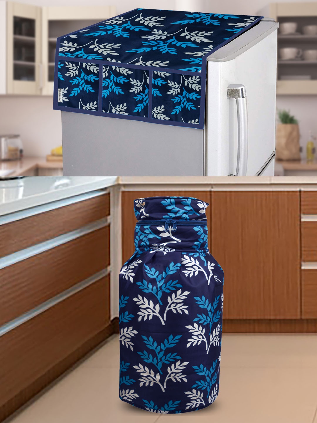 

E-Retailer Blue & White 2 Pieces Printed Appliance covers