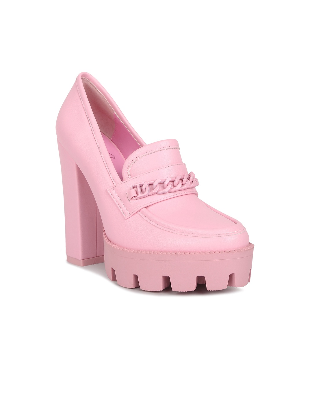 

London Rag Chunky Platform Heel Loafers, Pink