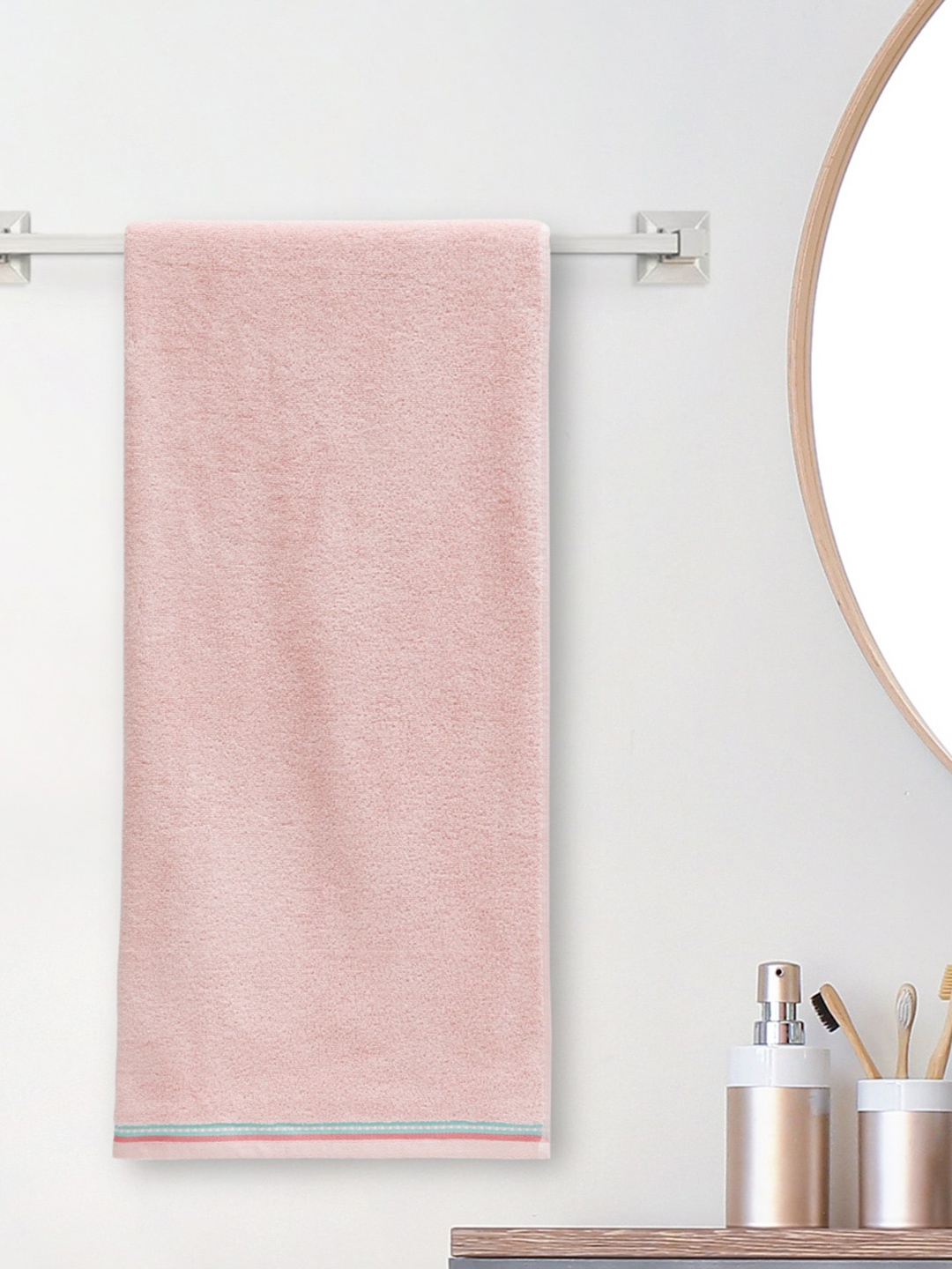 

Home Centre Medley-Hoovu Pink Self-Design Cotton Bath Towel