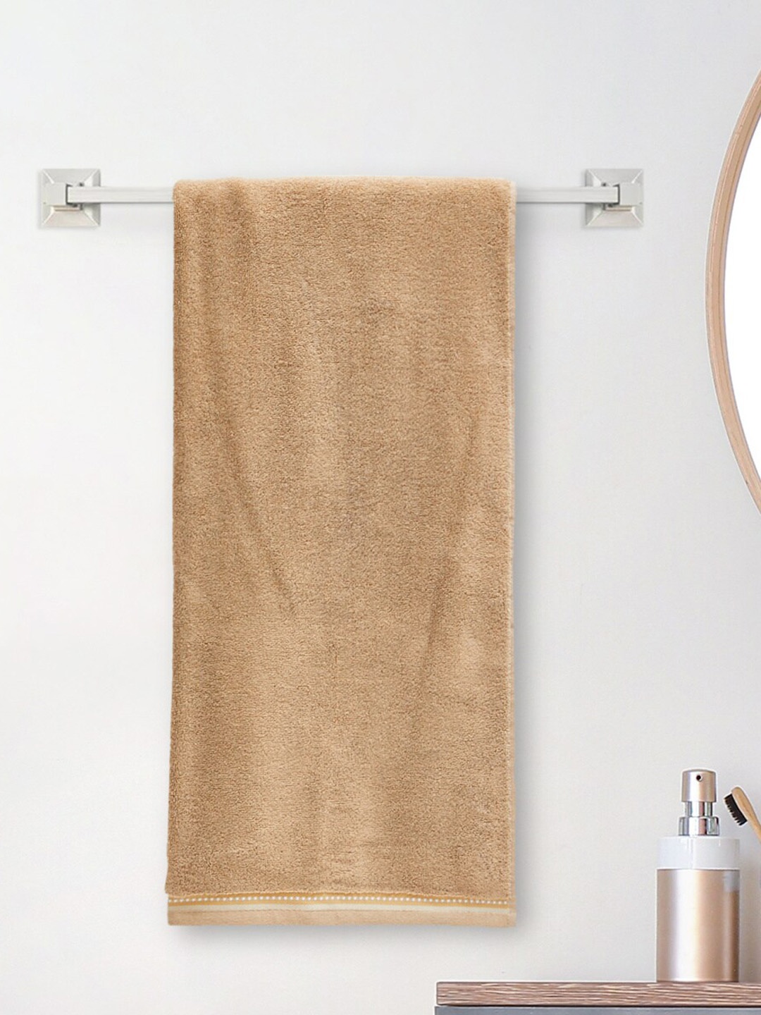 

Home Centre Medley-Dastkari Brown Self-Design Cotton Bath Towel