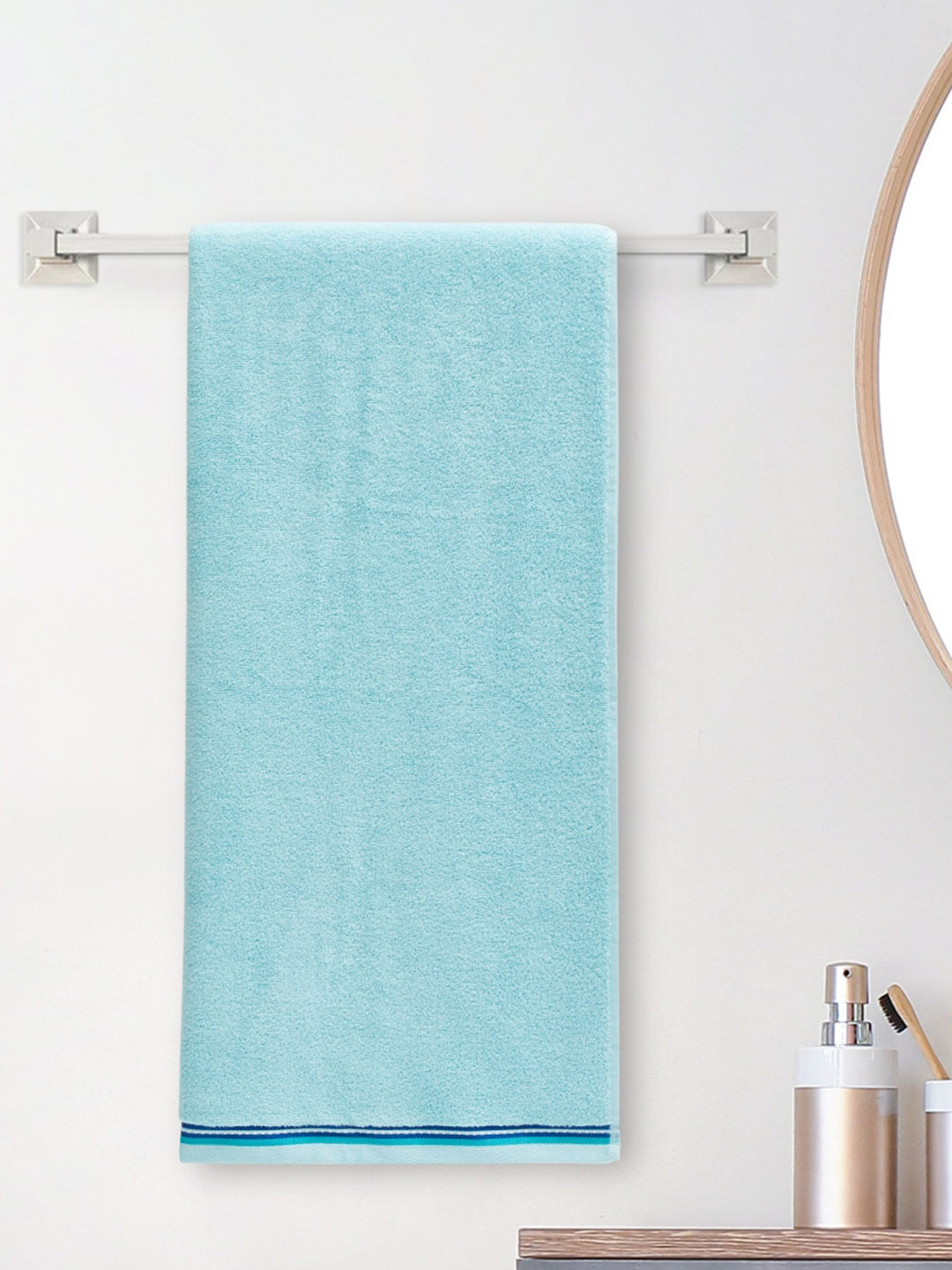 

Home Centre Medley-Santorini Blue Self-Design Cotton Bath Towel