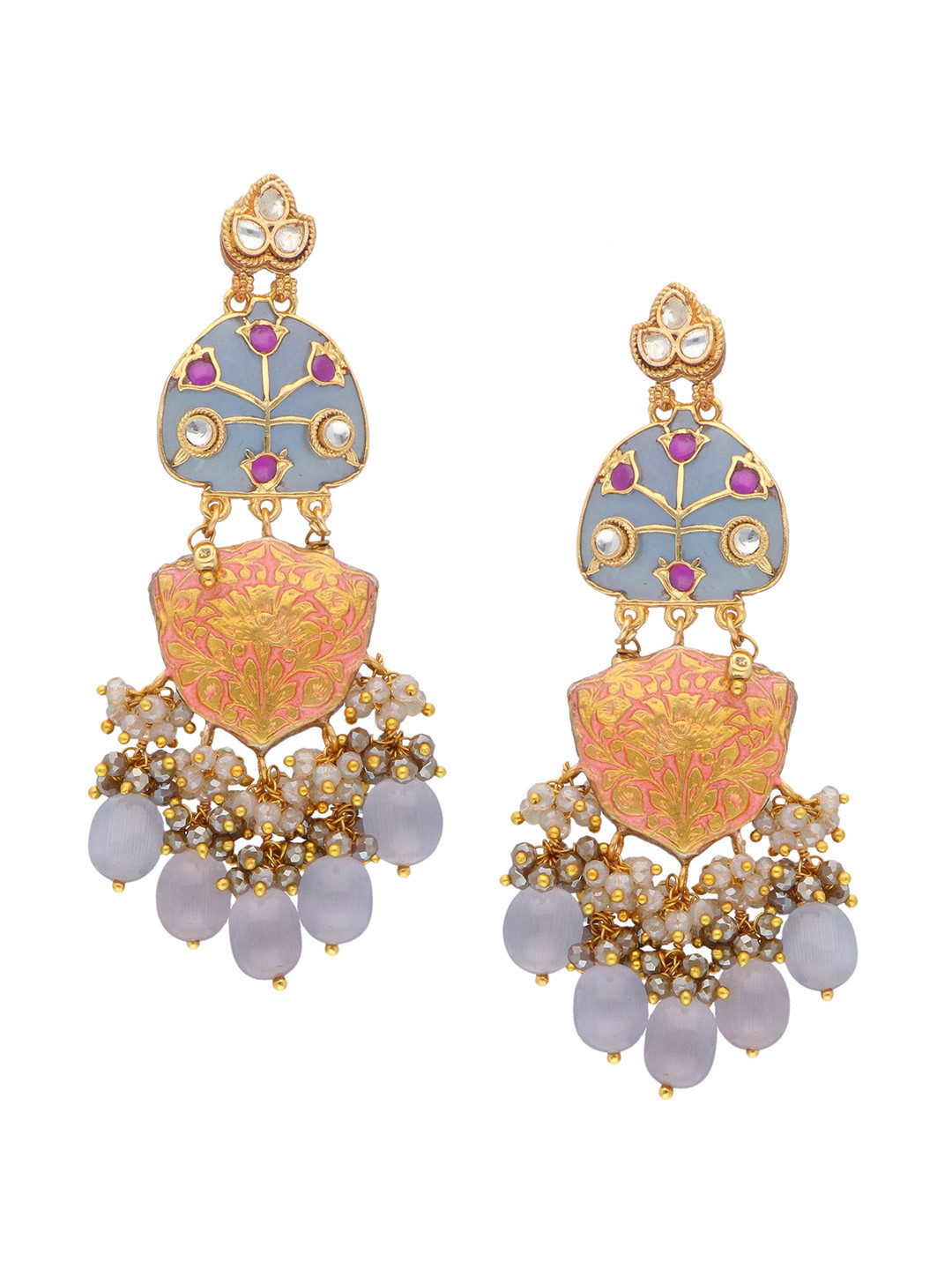 

CURIO COTTAGE Gold-Plated Contemporary Drop Earrings